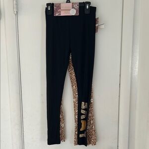 Btween Black and Brown Leopard Print Leggings